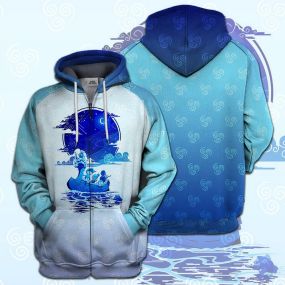 Game Legend of Zelda White and Blue Color all over print Hoodie / T-Shirt