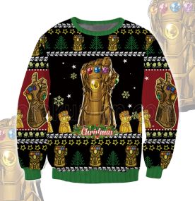 Gauntlet Avenge Heros Infinity War 2023 3D Printed Ugly Christmas Sweatshirt
