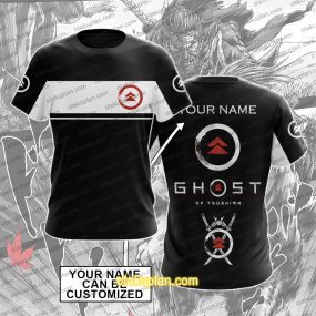 Ghost of Tsushima Red and Black Custom Name T-shirt