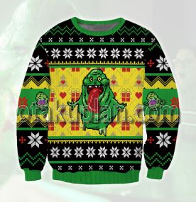 Ghostbusters Smile Green 3D Printed Ugly Christmas Sweatshirt