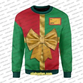Gift Box Custom Name 3D Print Ugly Christmas Sweatshirt