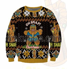 Gingerbread Thanos Oh Snap 3D Printed Ugly Christmas Sweatshirt