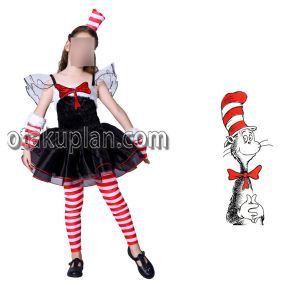 Girls Dr Seuss Cat In The Hat Outfits Cosplay Costume