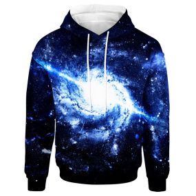 Glowing Blue Galaxy Over A Dark Sky Abstraction Hoodie / T-Shirt