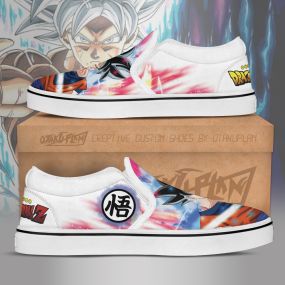 Goku Ultra Instinct Slip On Canvas Dragon Ball Anime Sneakers Shoes