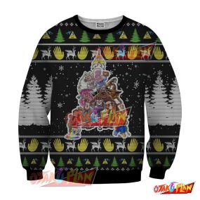 Gravity Christmas New Year Winter 3D Print Ugly Christmas Sweatshirt Black