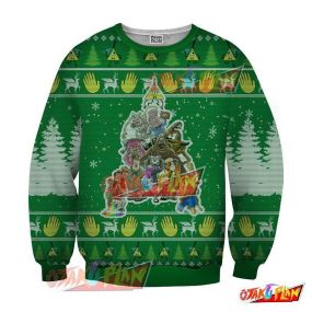 Gravity Christmas New Year Winter 3D Print Ugly Christmas Sweatshirt Green