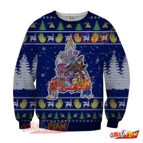 Gravity Christmas New Year Winter 3D Print Ugly Christmas Sweatshirt Navy