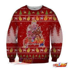 Gravity Christmas New Year Winter 3D Print Ugly Christmas Sweatshirt Red