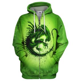 Green Alien all over print Hoodie / T-Shirt