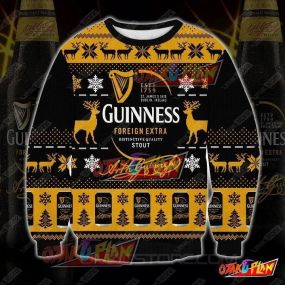Guinness Foreign Extra Stout 3D Print Ugly Christmas Sweatshirt