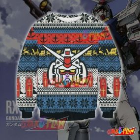 Gundam 3D Print Pattern Ugly Christmas Sweatshirt