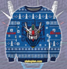 Gundam Mobile Suit RX 78 3D Printed Ugly Christmas Sweatshirt