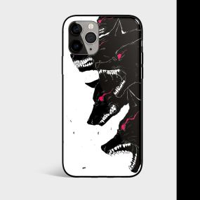 Hand Drawn Anime Wolf Tempered Glass iPhone Case