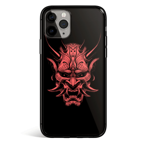Hannya Mask Tempered Glass iPhone Case