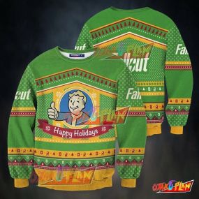 Happy Fallout 3D Print Ugly Christmas Sweatshirt