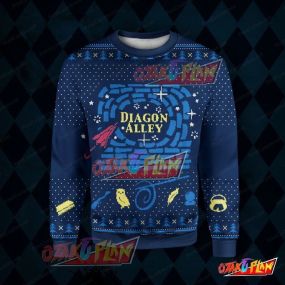 Harry Potter Diagon Alley 3D Print Ugly Christmas Sweatshirt
