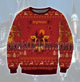 Harry Potter Gryffindor V1 3D Printed Ugly Christmas Sweatshirt