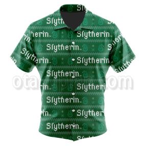 Harry Potter Hogwarts Slytherin Snake Emblem Button Up Hawaiian Shirt