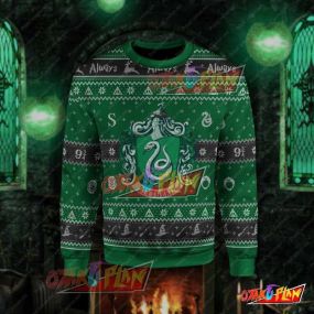 Harry Potter Slytherin 3D Print Ugly Christmas Sweatshirt