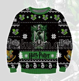 Harry Potter Slytherin Green and Black 3D Printed Ugly Christmas Sweatshirt