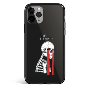 Hell is Empty Crying Skull Tempered Glass iPhone Case