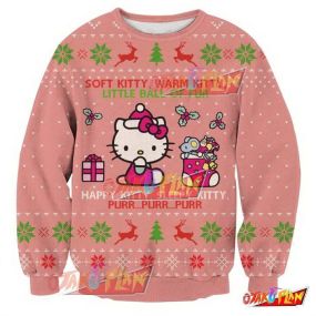 Hello Kitty Happy Kitty 3D Print Ugly Christmas Sweatshirt