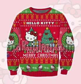 Hello Kitty Red V1 3D Printed Ugly Christmas Sweatshirt