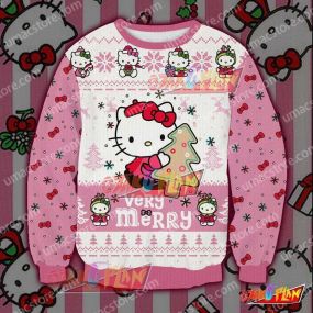 Hello Kitty Very Merry 3D Print Ugly Christmas Sweatshirt