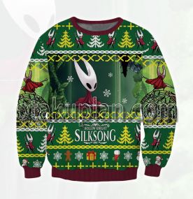 Hollow Knight Silksong Printed Ugly Christmas Sweatshirt