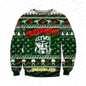 Hulkamania Knitting Pattern 3D Print Ugly Christmas Sweatshirt
