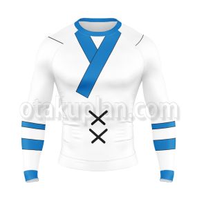 Hunter Hunter Aizakku Netero White Blue Long Sleeve Compression Shirt
