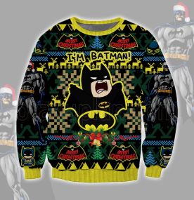 I Am Batman Christmas 2023 3D Printed Ugly Christmas Sweatshirt