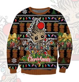 I Am Groot Black 3D Printed Ugly Christmas Sweatshirt