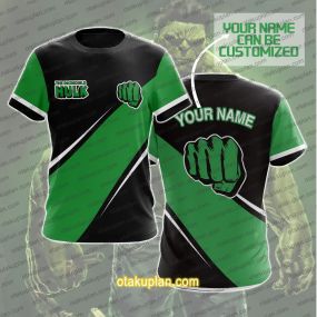 Incredible Hulk Green And Black Custom Name T-shirt