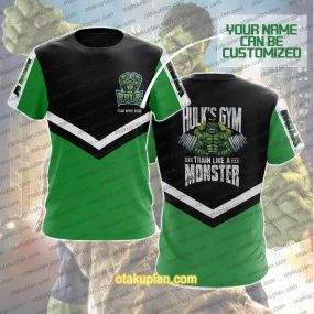 Incredible Hulk Green And White Custom Name  T-shirt