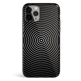 Infinite Circular Thin Line Tempered Glass iPhone Case