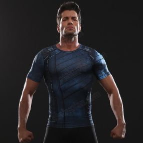 Infinity War Winter Soldier Short Sleeve Compression Shirt For Men