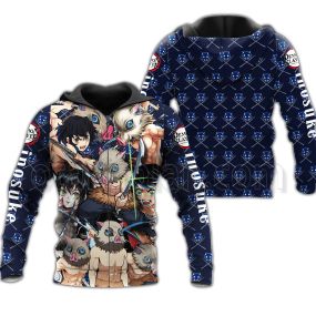 Inosuke Zip Hoodies Shirt Costume Fan Gift Idea