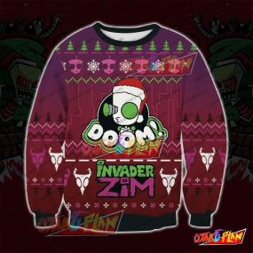 Invader Zim Doom 3D Print Ugly Christmas Sweatshirt
