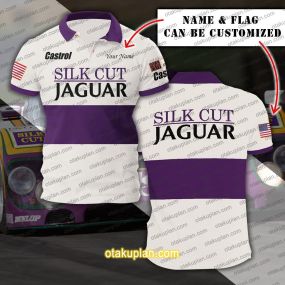 Jaguar Xjr-9 Le Mans Custom Name And Flag Polo Shirt
