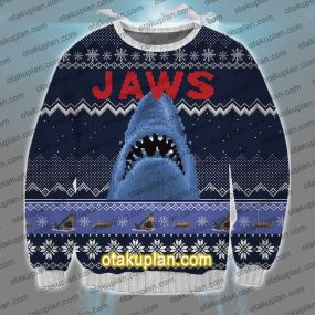Jaws 3D Print Ugly Christmas Sweatshirt