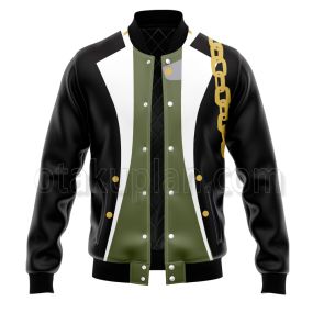 Anime Kujo Jotaro Green Vest Varsity Jacket