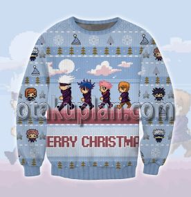 Anime Pixel Art 3D Printed Ugly Christmas Sweatshirt