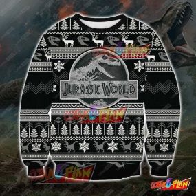 Jurassic World Black And Grey Sweatshirt 3D Print Ugly Christmas Sweatshirt