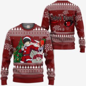 Ken Kaneki Santa Ugly Christmas Sweatshirt Tokyo Ghoul Hoodie