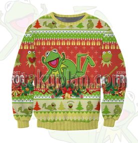 Kermit the Frog V1 3D Printed Ugly Christmas Sweatshirt