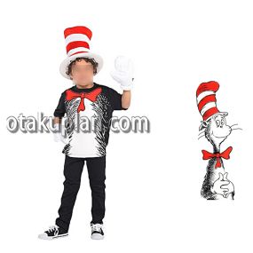 Kids Dr Seuss Cat In The Hat Cosplay Costume