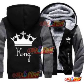 King And Queen Fleece Winter Jackets King Black And Gray