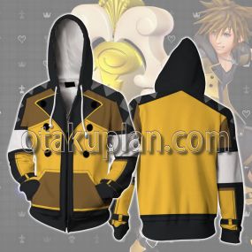 Kingdom Hearts III Sora Yellow Cosplay Zip Up Hoodie